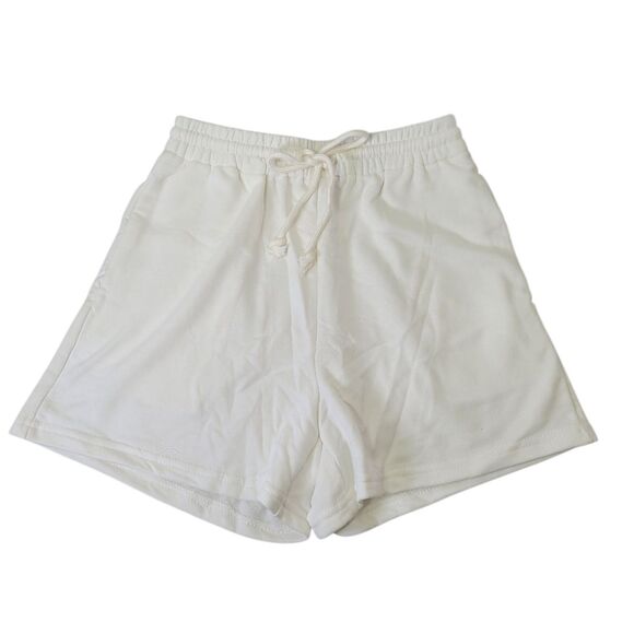 Women Drawstring High Waist Athletic Workout Track Shorts With Pockets White XS - Picture 1 of 7